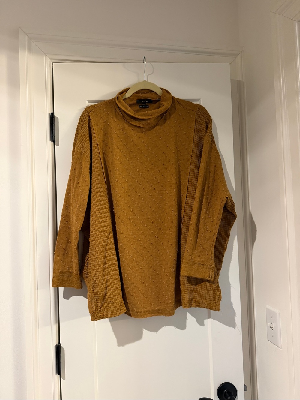 Mustard Knit Turtleneck Sweater